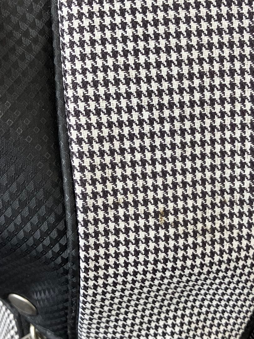 値下！XXIO ダンロップ　キャディバッグ スタンド型　千鳥柄　モノトーン　白黒