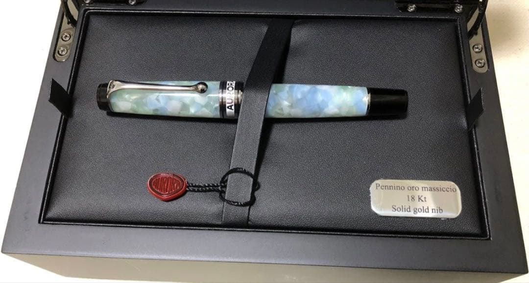 アウロラ　万年筆カレイドスコーピオ　ルーチェヴェルデ　字幅B インク付き