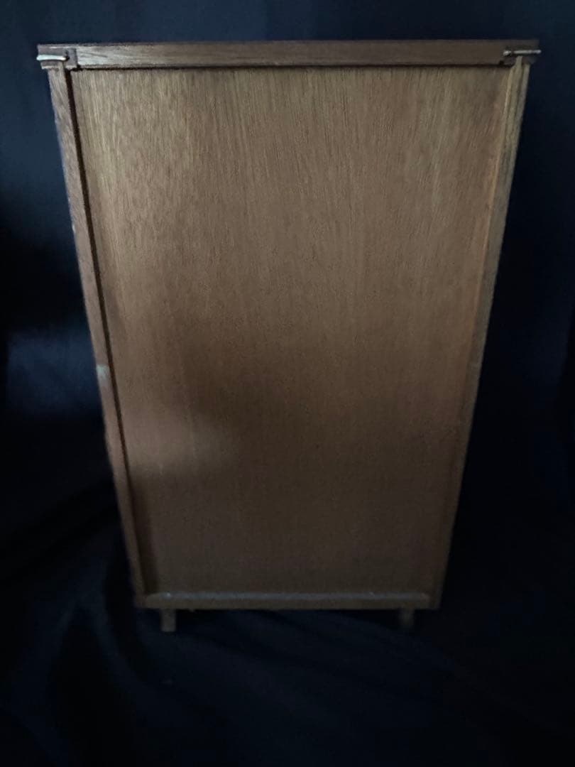 アンティーク 木製 レコード キャビネット ダークブラウン 仕切り付き