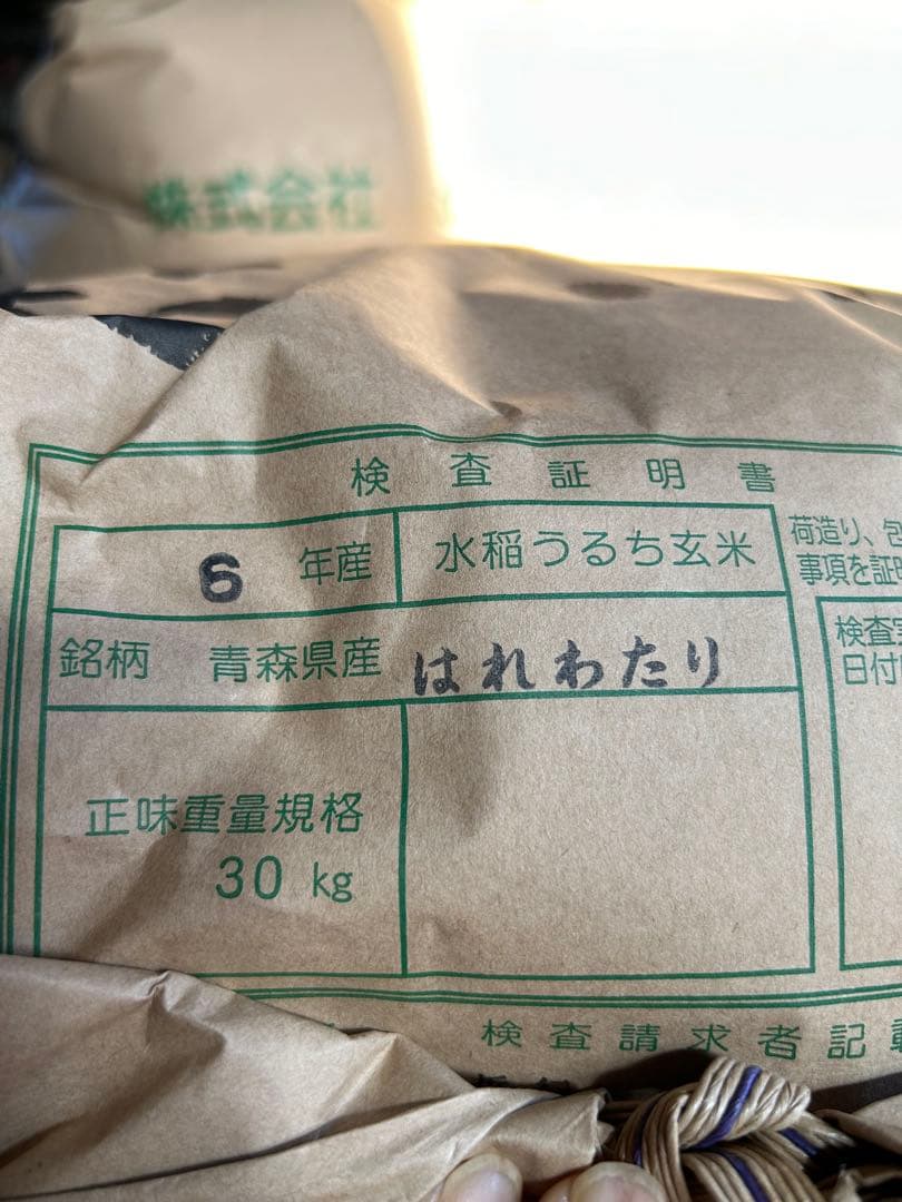 青森県産 はれわたり 令和6年産（精米済み）14kg送料込み