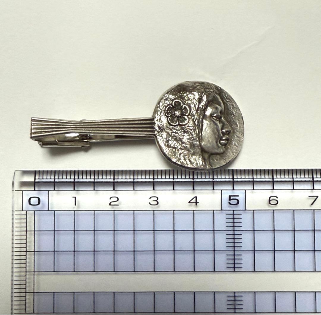 希少 銀製 有名彫刻家 川崎晋照 ネクタイピン