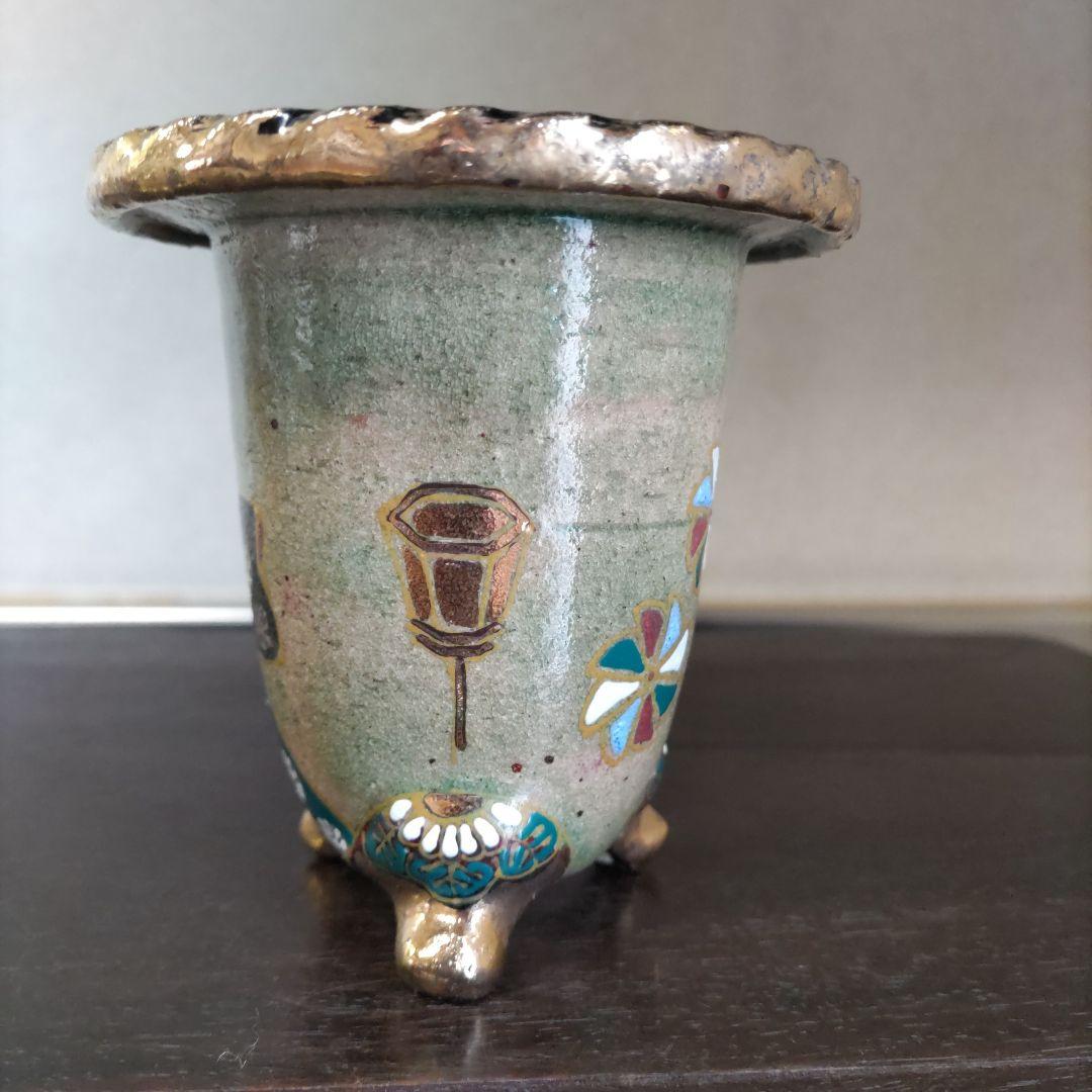 盆栽鉢、植木鉢、蘭鉢、錦鉢　お雛様柄、　京楽鉢、年代鉢、金縁蘭鉢、盆栽鉢、未使鉢