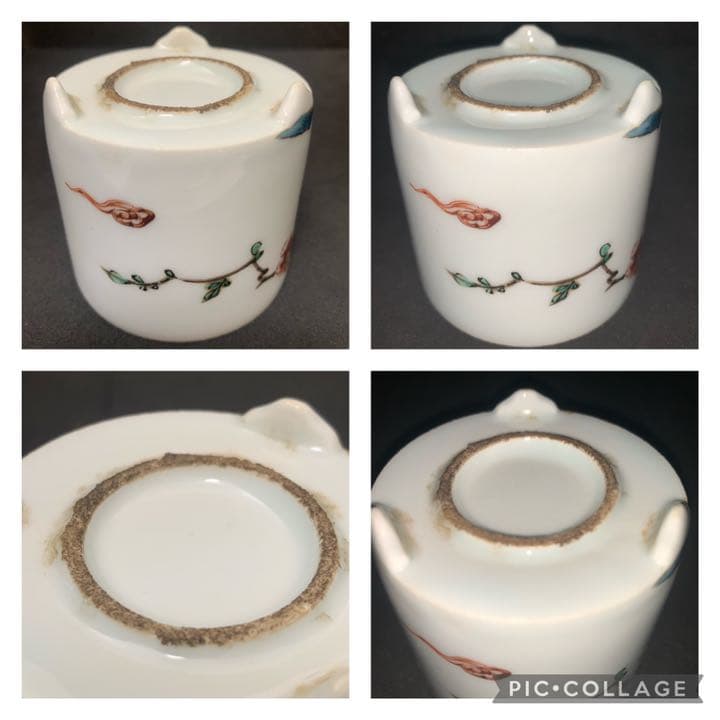 名品　時代　色絵磁器　江戸初期　古九谷　色絵　花鳥香炉　香炉　古伊万里焼