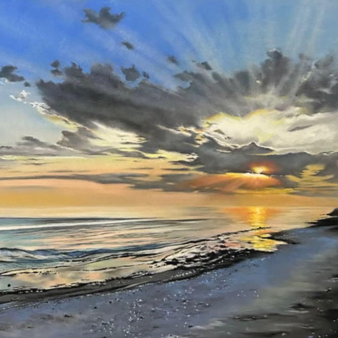 広大な海 パステル画 原画