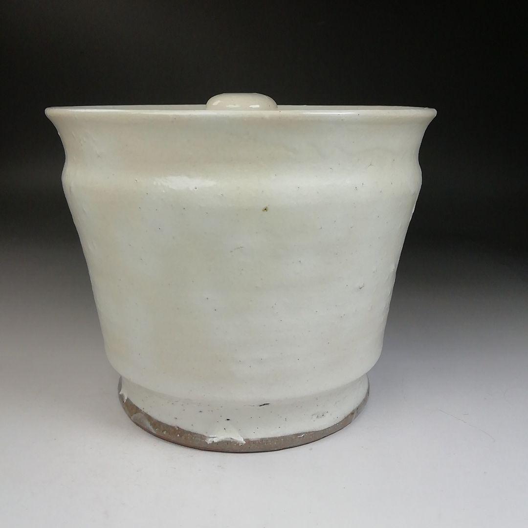 Ｔ９９５　水指　『粉引　水指』『塗替蓋付』『宇田佐平 造』　共箱　茶道具