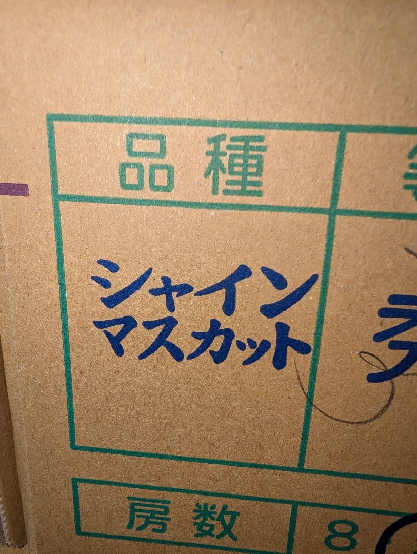 山梨県産ぶどう　美和姫　共選シャイン　4房入り箱込み約2.7kg