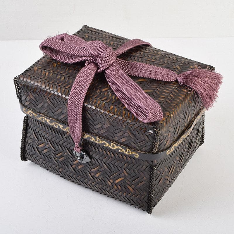 茶道具　島田竹宝斎作　御所篭　茶籠　棗　茶碗など　九点一式　共箱　FR9371H