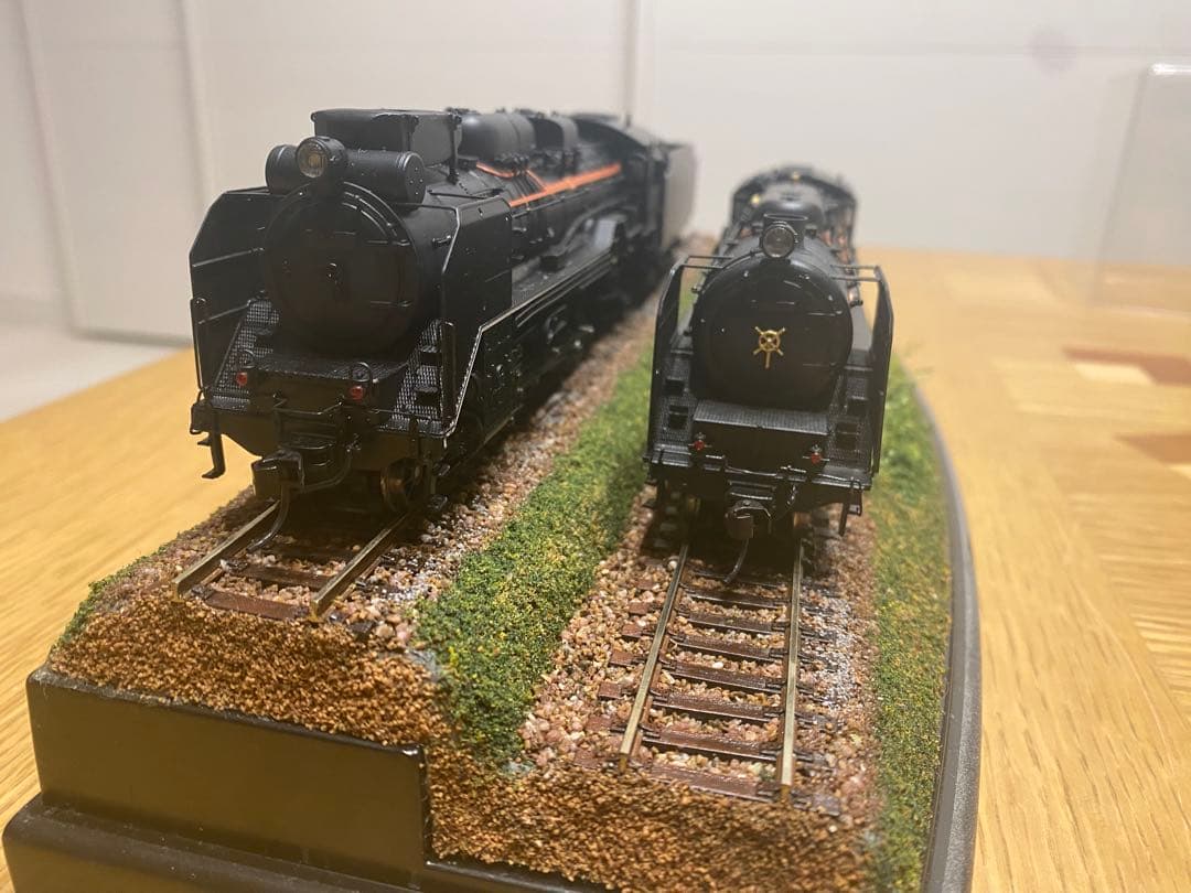 HOゲージ 蒸気機関車 カンタムサウンドD51 、C62、クリアケース付き。