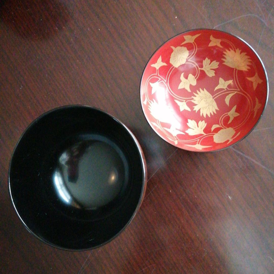 木製漆器　濔匠湖　糸目食初小椀　5客　10cm