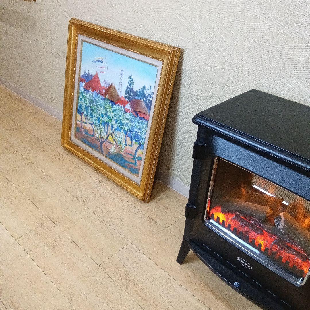 松井繁、油彩、林檎の花咲く頃〜津軽にて〜　真作保証