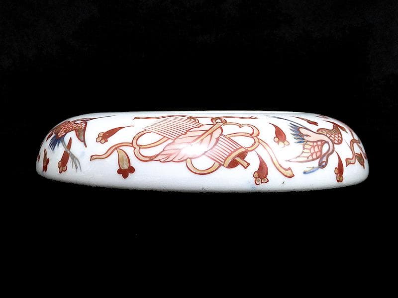 大聖寺伊万里　金襴手　鶴に吉祥紋の図　５寸半皿　041AS-CAl