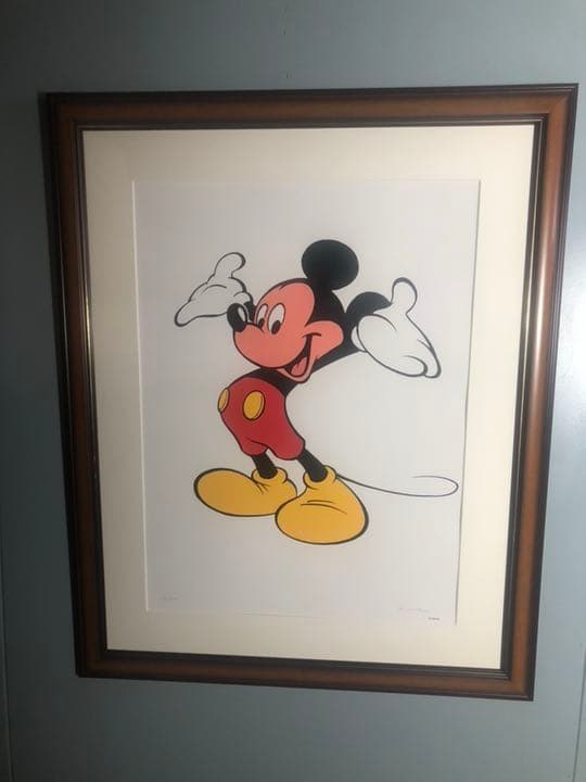 美品 ディズニー ミッキーマウス リトグラフ 額縁 絵画 額入り 箱で保管 希少
