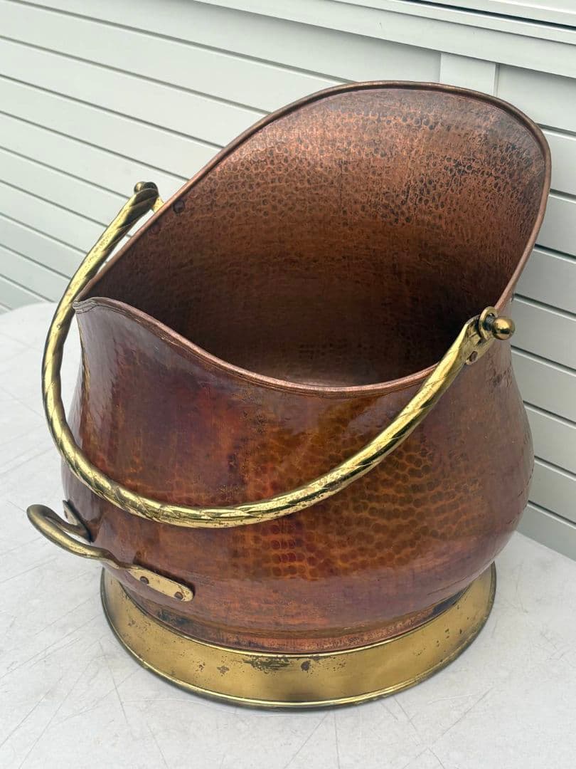 イタリア銅製バケツ☆花入れ☆物入