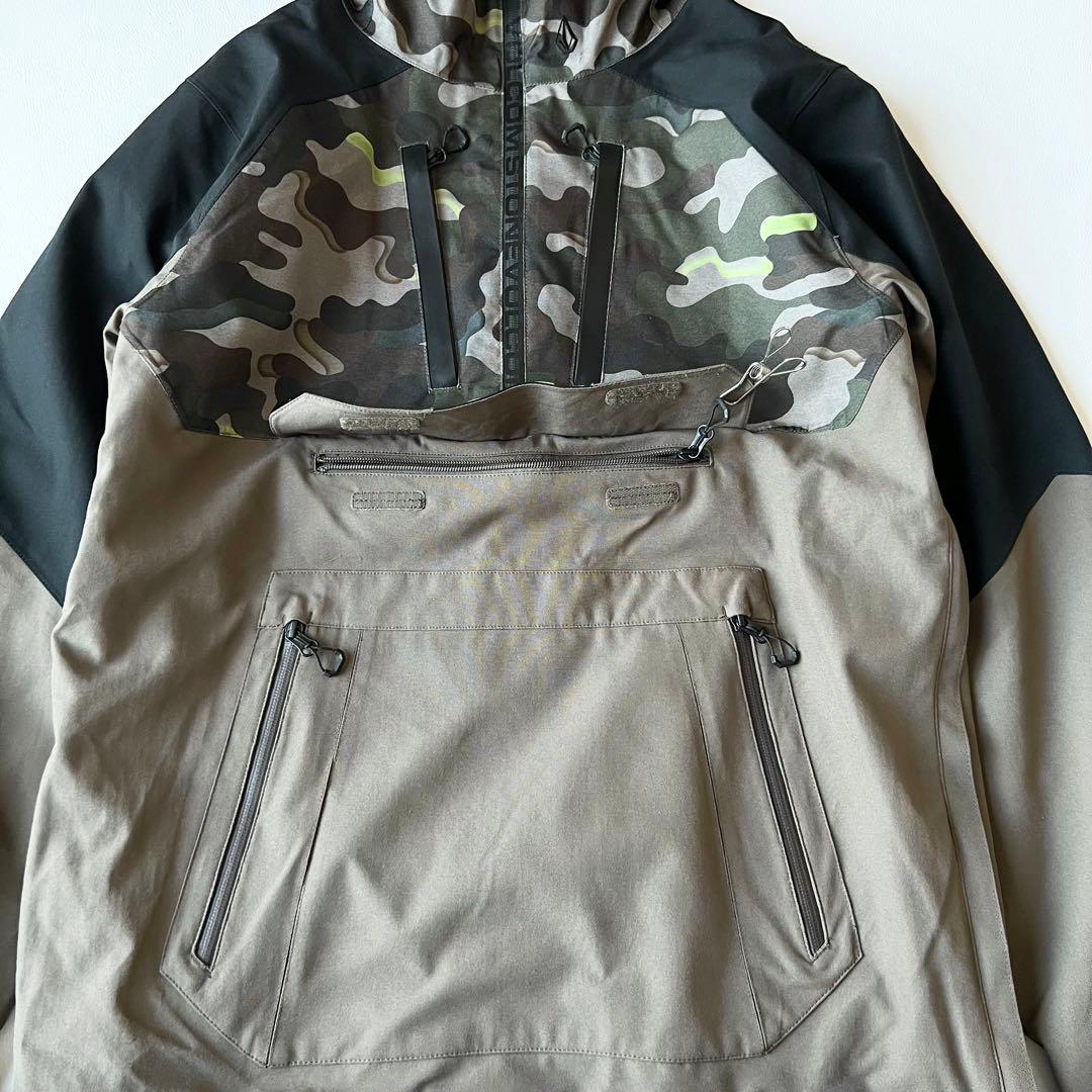 3240【美品】ボルコム　アノラックジャケット 迷彩柄　M 黒　カーキ　グレー