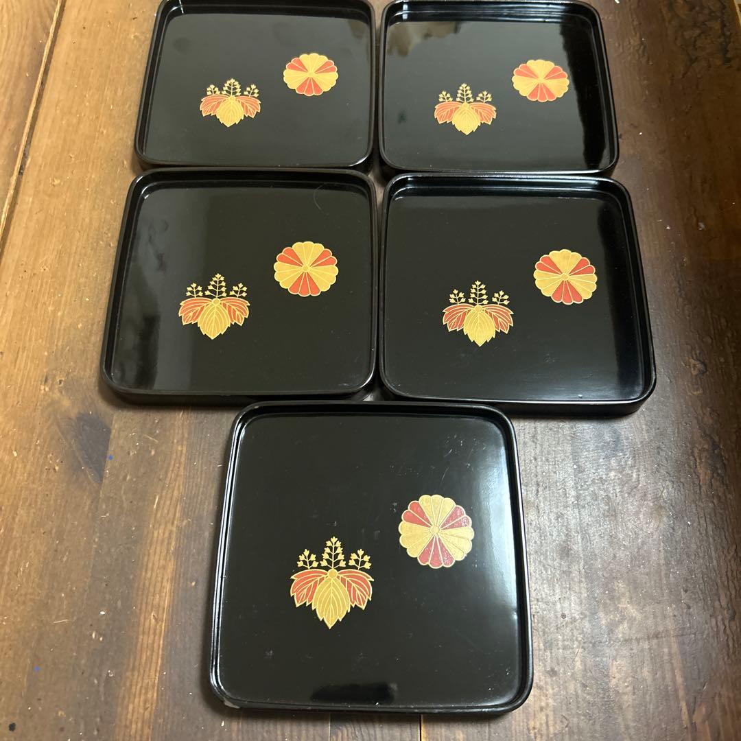 輪島塗　高台寺蒔絵銘々皿　小森克己　日展　特選　骨董品　美術品　伝統工芸品