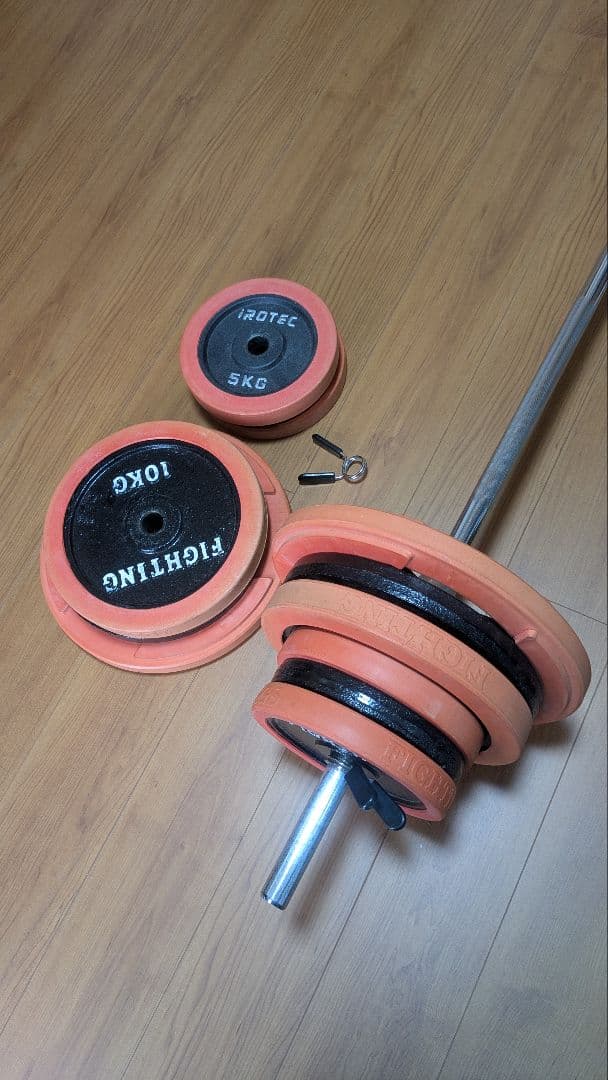 値引！美品！バーベル110kg【10kg×6枚／5kg×4枚／あとは組合せ自由】