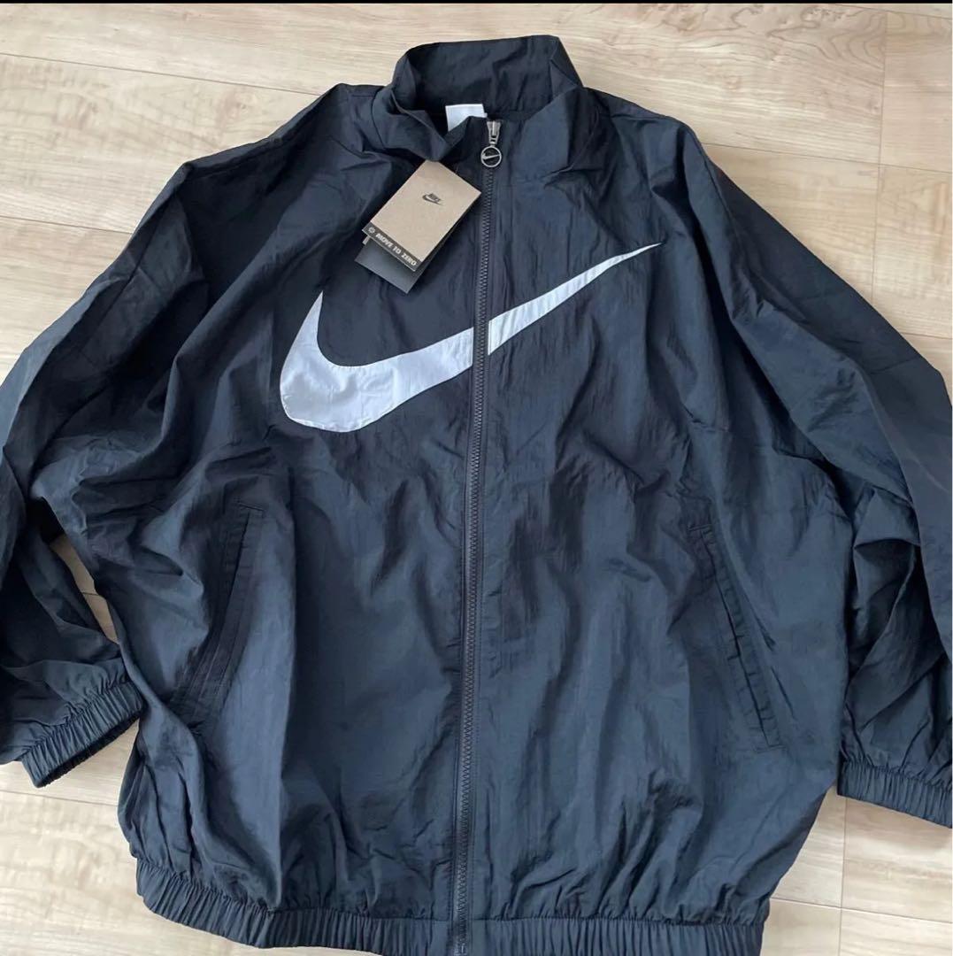 新品　ナイキ　レディース　ウィンドブレーカー　上下セットアップ　ブラック　黒　L