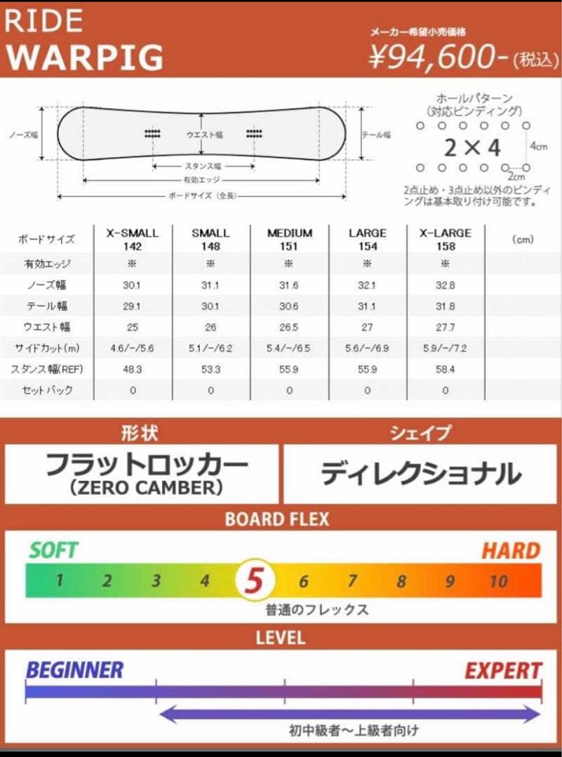 スノーボード 19-20 RIDE WARPIG S 148cm