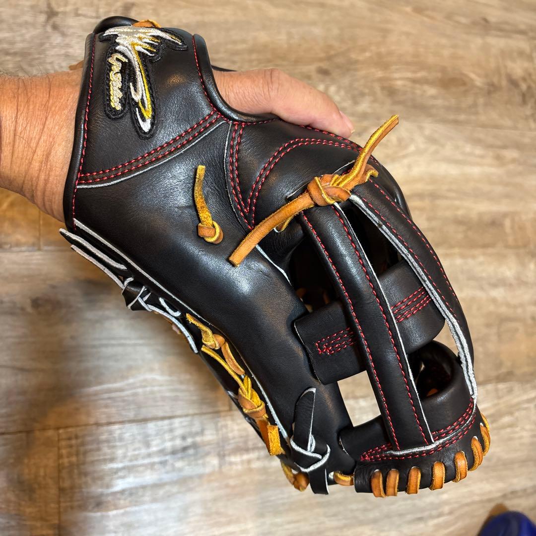 アイピーセレクト硬式グローブ 黒/赤 レザー