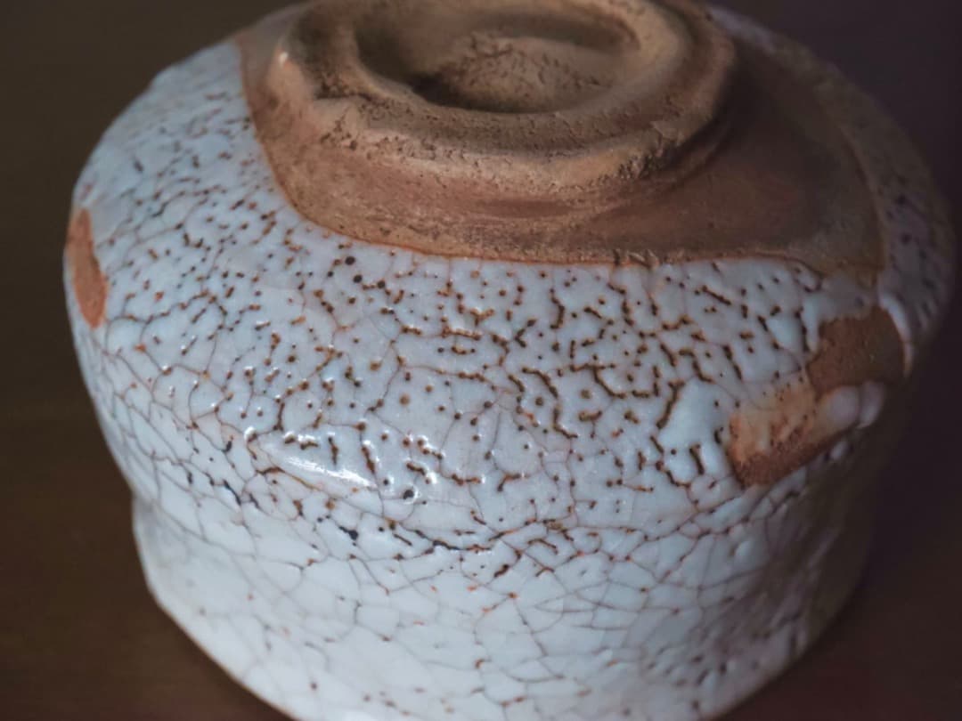 美濃焼　絵志野　茶碗　茶道具　時代物　Q2328