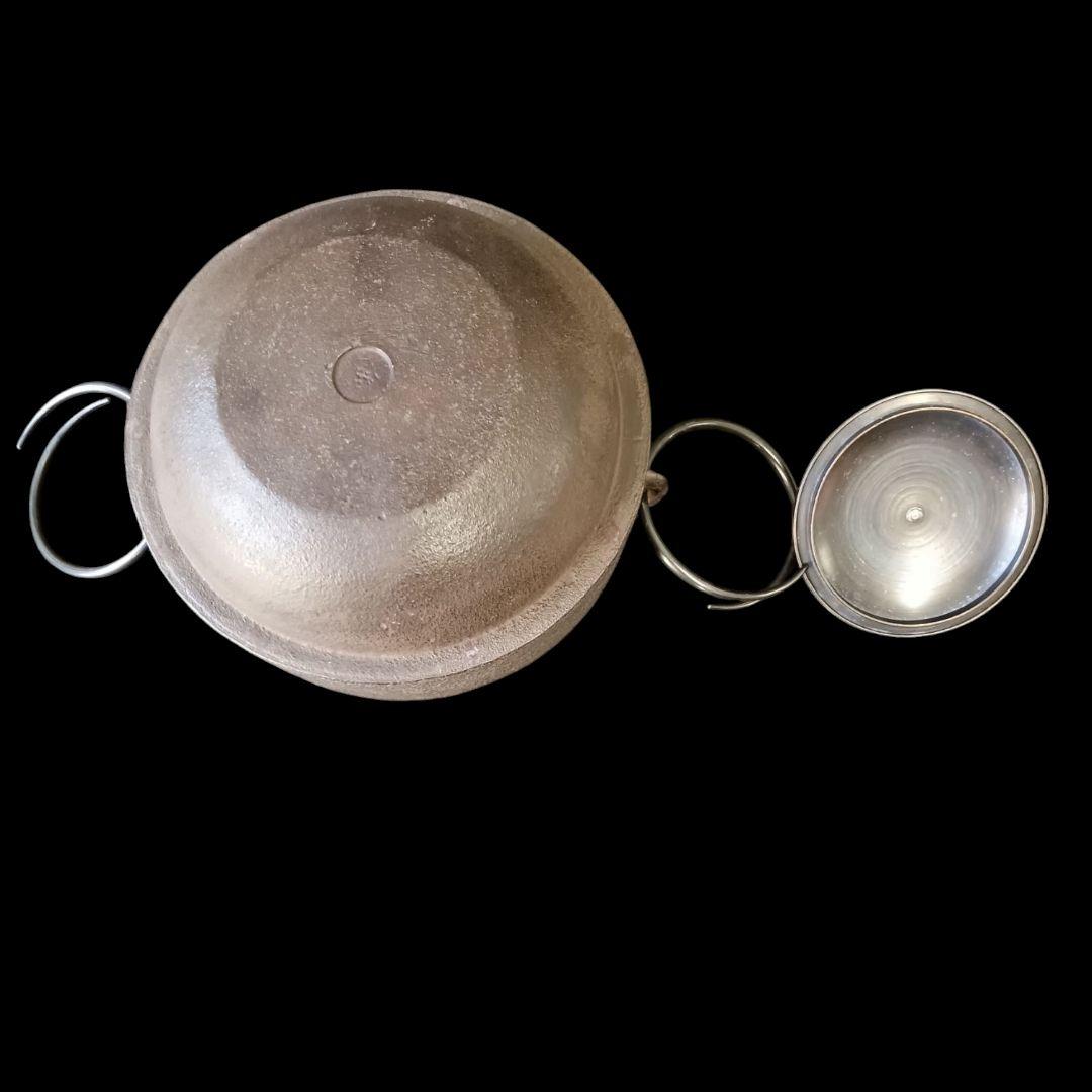 釜師 般若勘渓 肩衝釜添 唐銅鬼面風炉 朝鮮切合環 銀摘み 茶釜 風炉