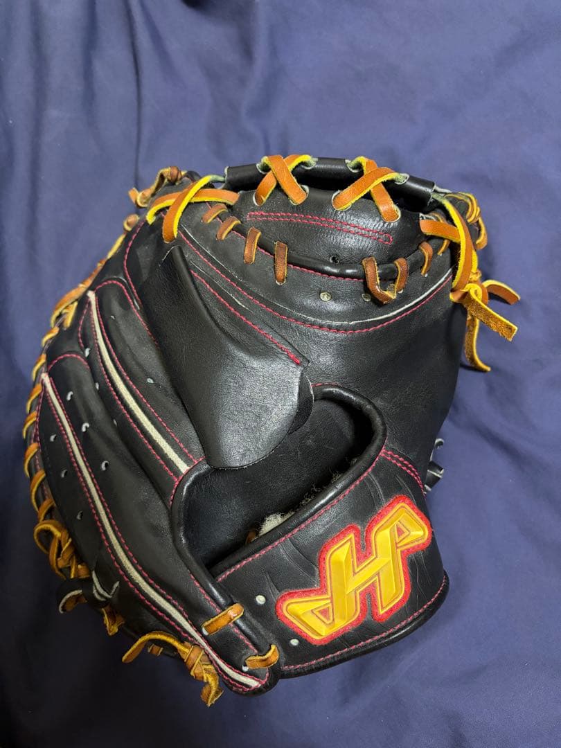 フ*ト様 ハタケヤマ 硬式野球グローブ 黒/赤/オレンジ