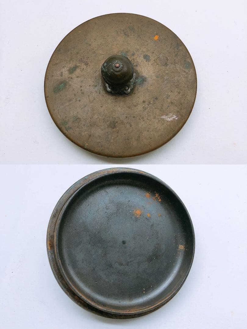 【要確認】日本亀文 鉄瓶 銅蓋 動物モチーフ 重さ約2.5kg アンテ