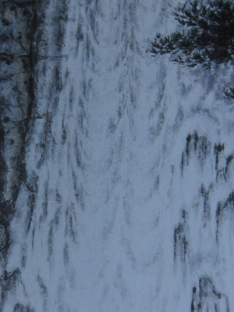 橋本不双人、【滝響】、希少な額装用画集より、新品額装付