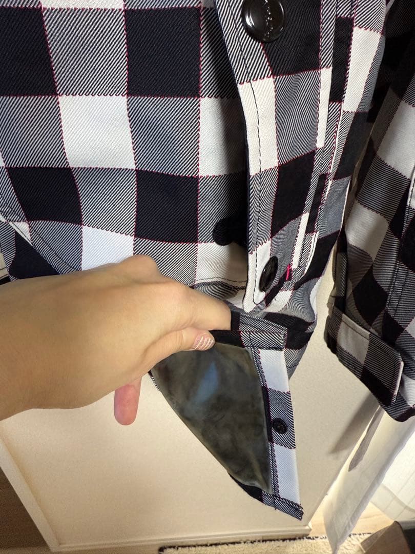 【美品】X-NIX セットアップ　スノボーウェア L/（USM）ピンク　チェック