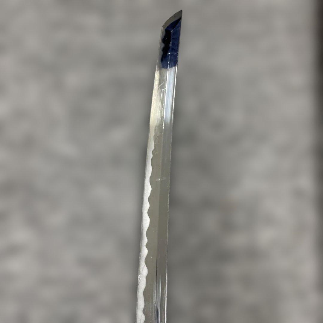 未開刃　模造刀、白鞘 刀 剣 長尺模造刀 木製ハンドル 曲線刃 刀 約98cm