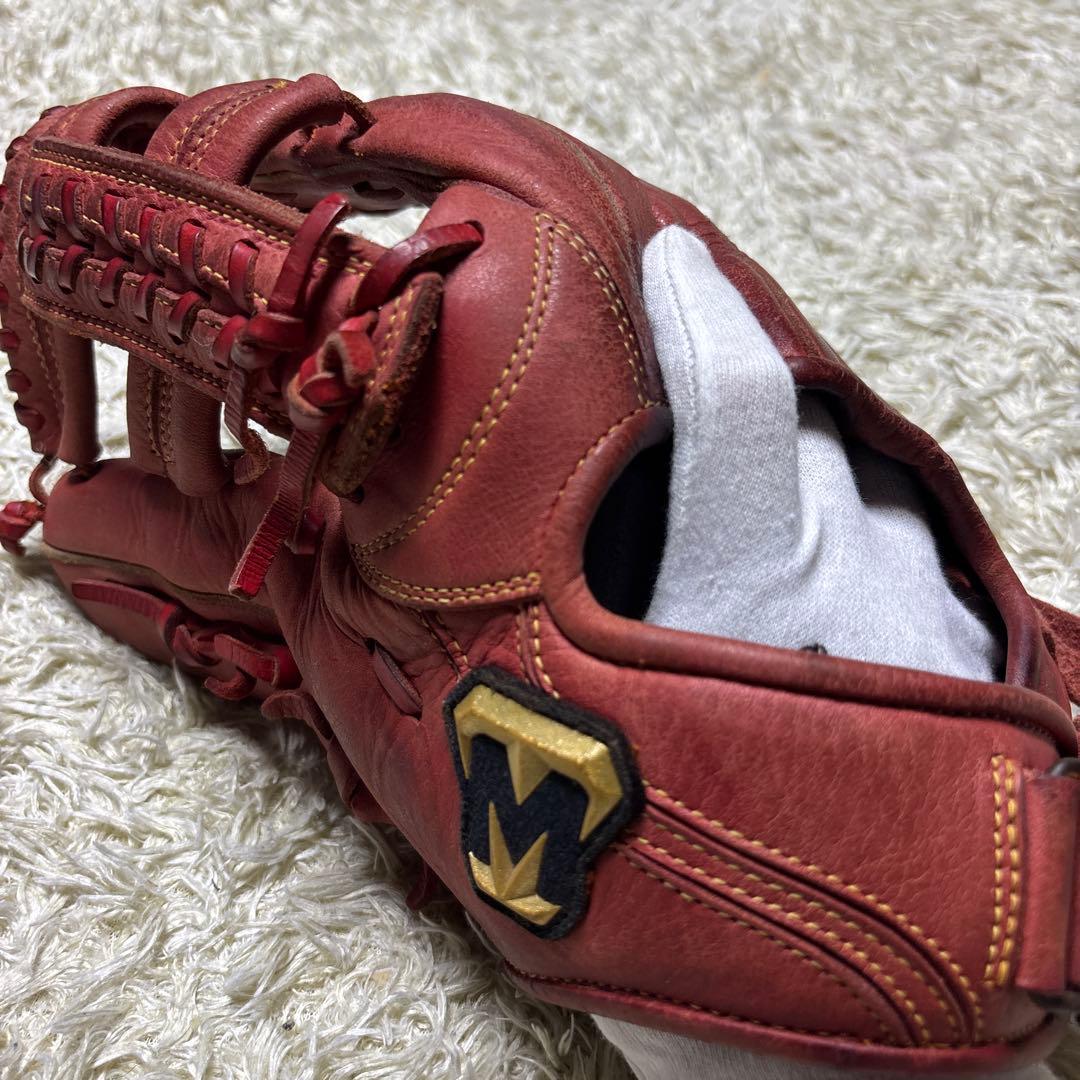 美津和 ミツワタイガー 少年軟式 野球グローブ 左投げ 赤 レッド 小指2本入可