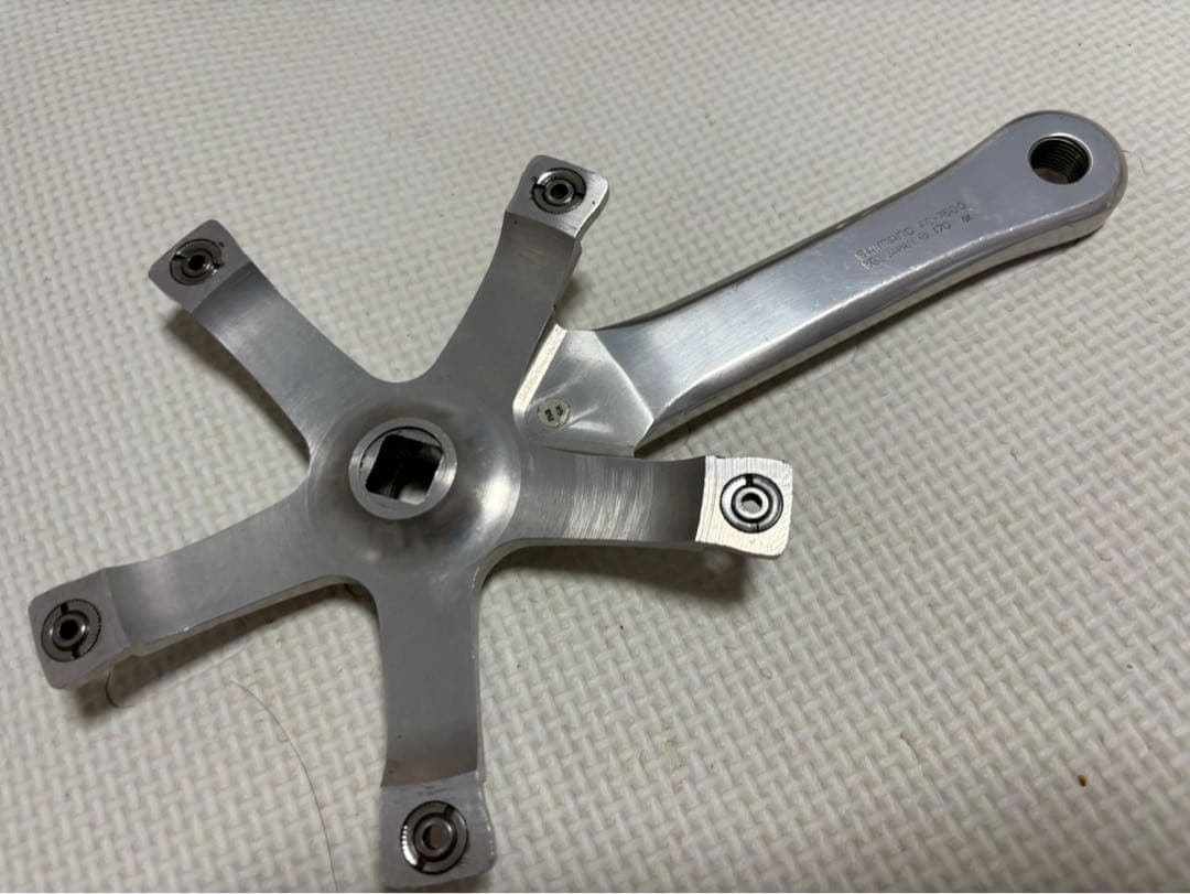 半*蔵様 SHIMANO クランクセット シルバー 170 NJS ボルト付 #