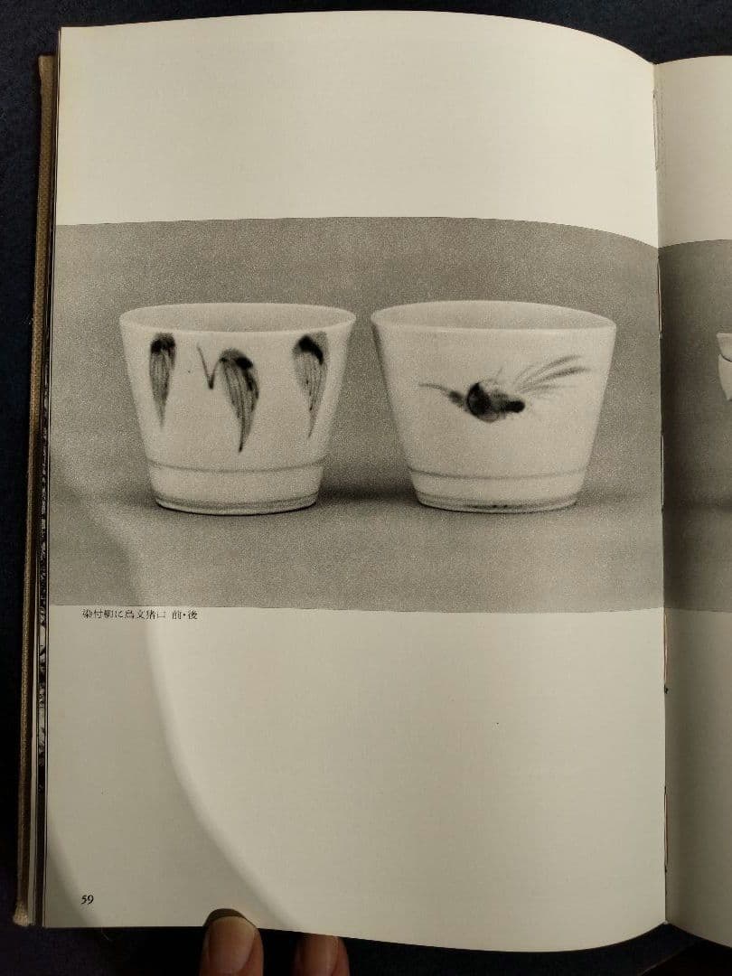 愛媛県 砥部焼 染付 鳥柳紋 猪口 地方窯 古伊万里