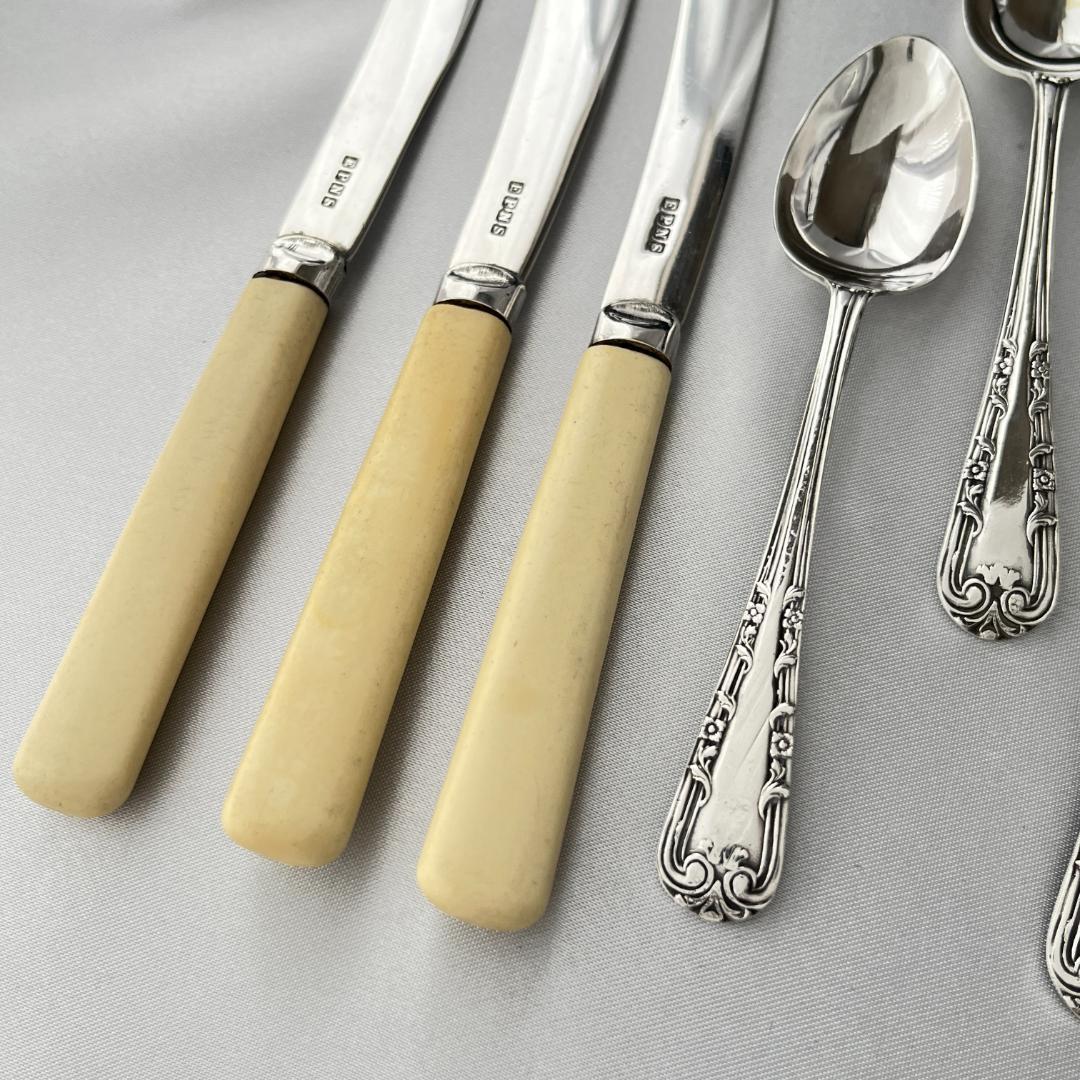 【英国】 アフタヌーンティーセット ティーナイフ ティースプーン トング ケース