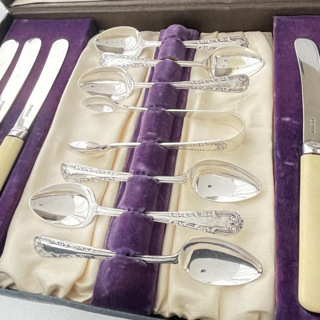 【英国】 アフタヌーンティーセット ティーナイフ ティースプーン トング ケース