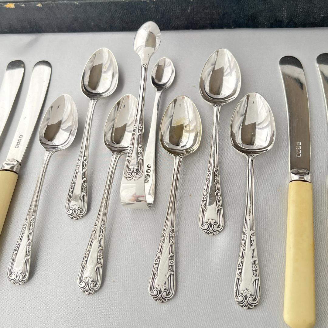 【英国】 アフタヌーンティーセット ティーナイフ ティースプーン トング ケース