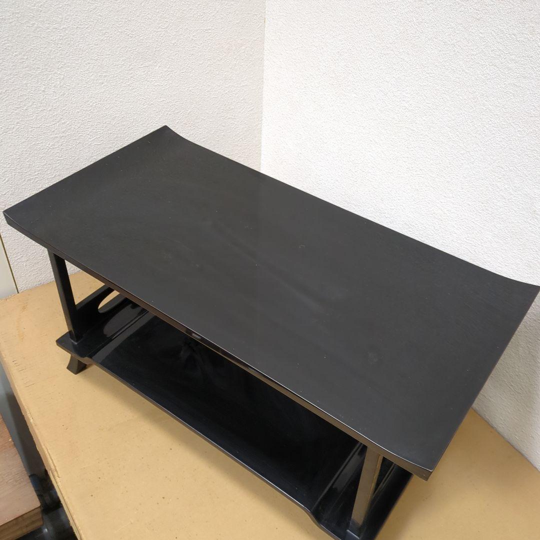 骨董　飾り台　木製　漆器　真塗　台　二段　盆栽　置物　棚