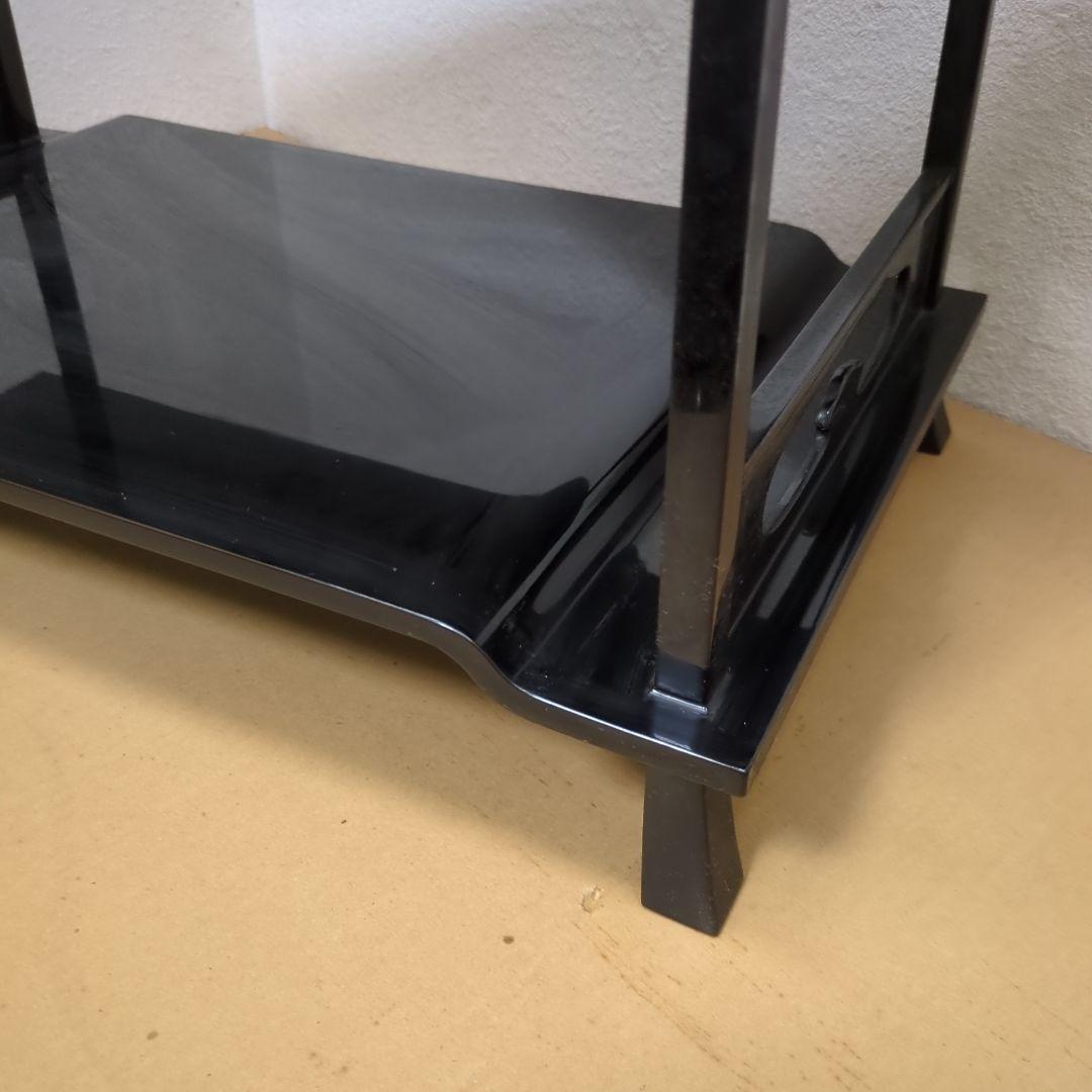 骨董　飾り台　木製　漆器　真塗　台　二段　盆栽　置物　棚