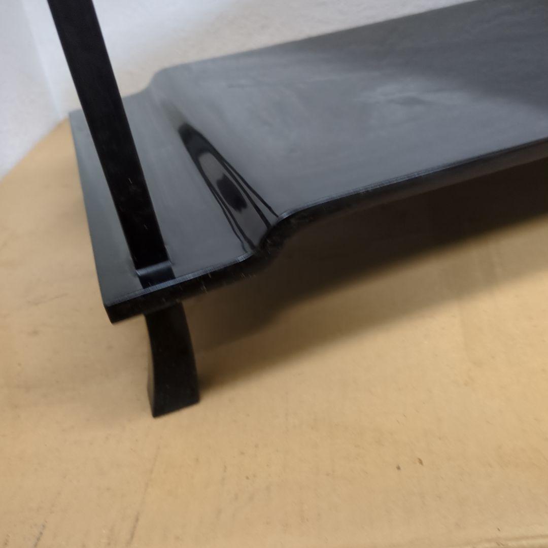 骨董　飾り台　木製　漆器　真塗　台　二段　盆栽　置物　棚