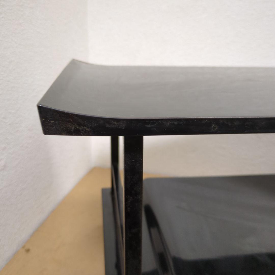 骨董　飾り台　木製　漆器　真塗　台　二段　盆栽　置物　棚