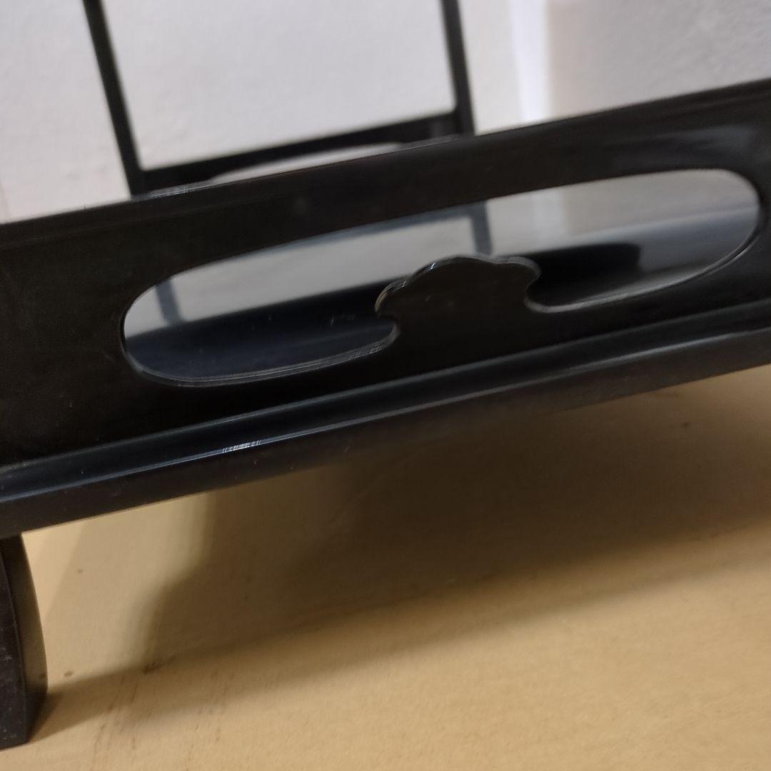 骨董　飾り台　木製　漆器　真塗　台　二段　盆栽　置物　棚