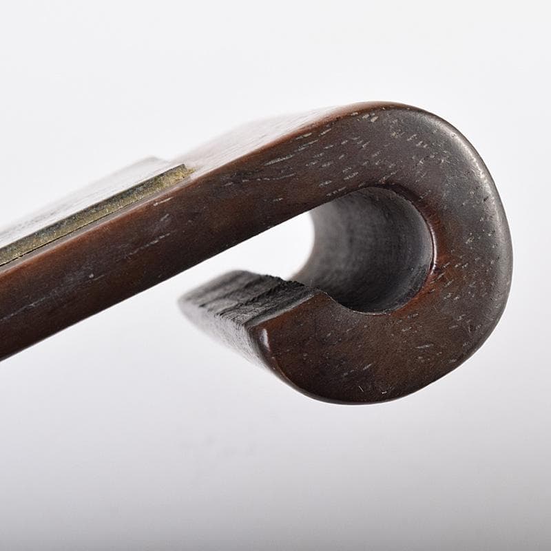 中国　唐木紫檀製　在銘漢詩山水人物文銅天板　墨床　墨台　C　7804E