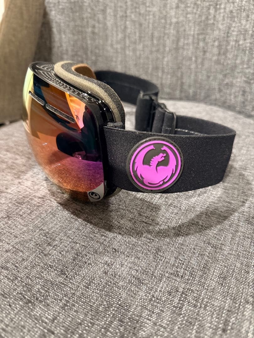 スキーゴーグル 紫色レンズ 付属品あり