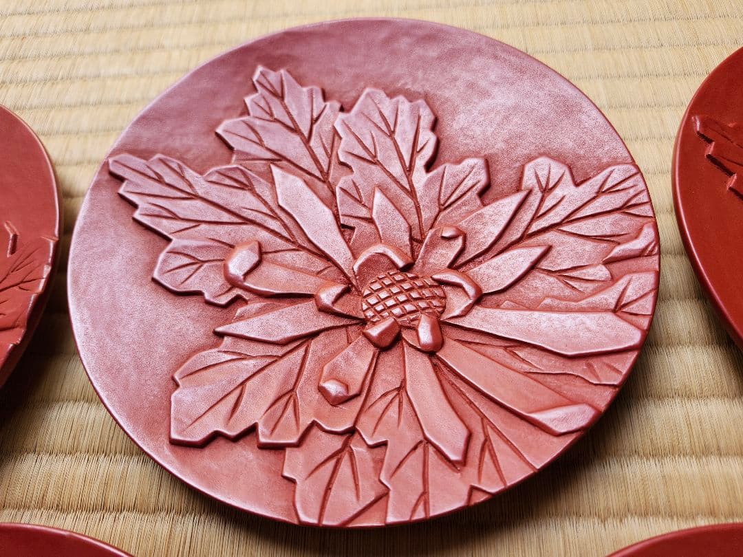 鎌倉彫 漆器 銘々皿5枚セット