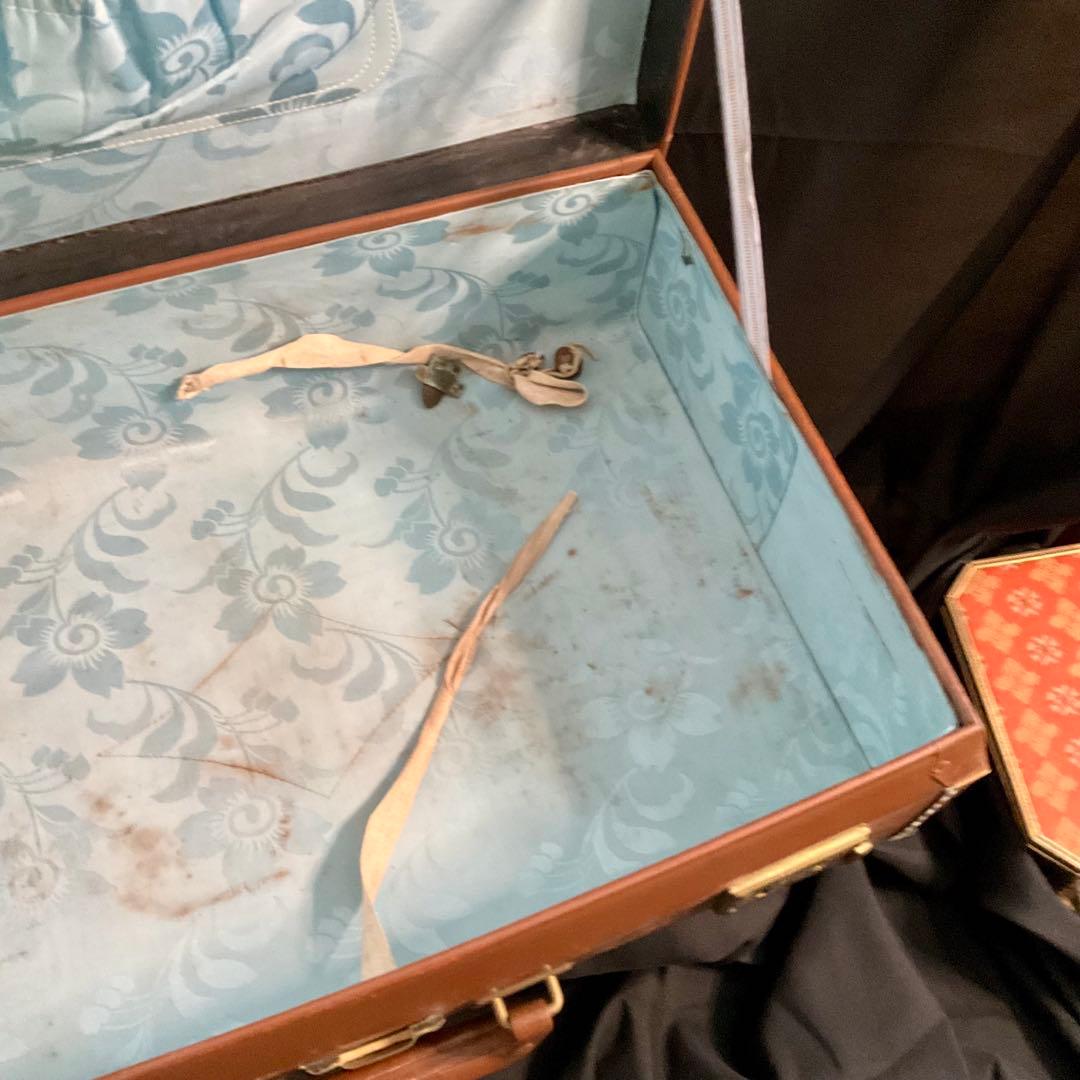 アンティーク 革製 トランク カバン 東京 古道具 ブラウン