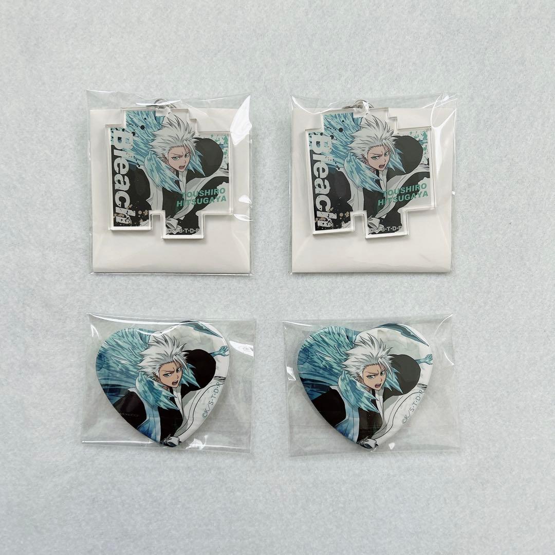BLEACH 日番谷冬獅郎 缶バッジ ハート アクリルキーホルダー