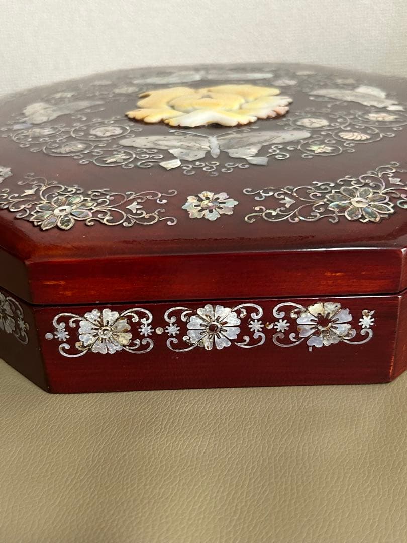 【父の骨董コレクション】韓国螺鈿 伝統工芸 漆器 九節板 クジョルパン 食器