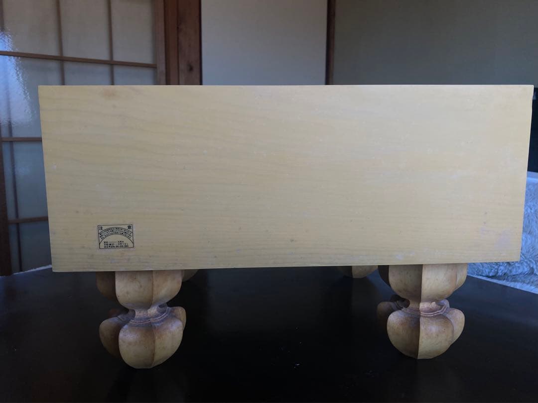 天然木　囲碁盤　蛤碁石　脚付へそ有り　布カバーと桐箱付き　セット