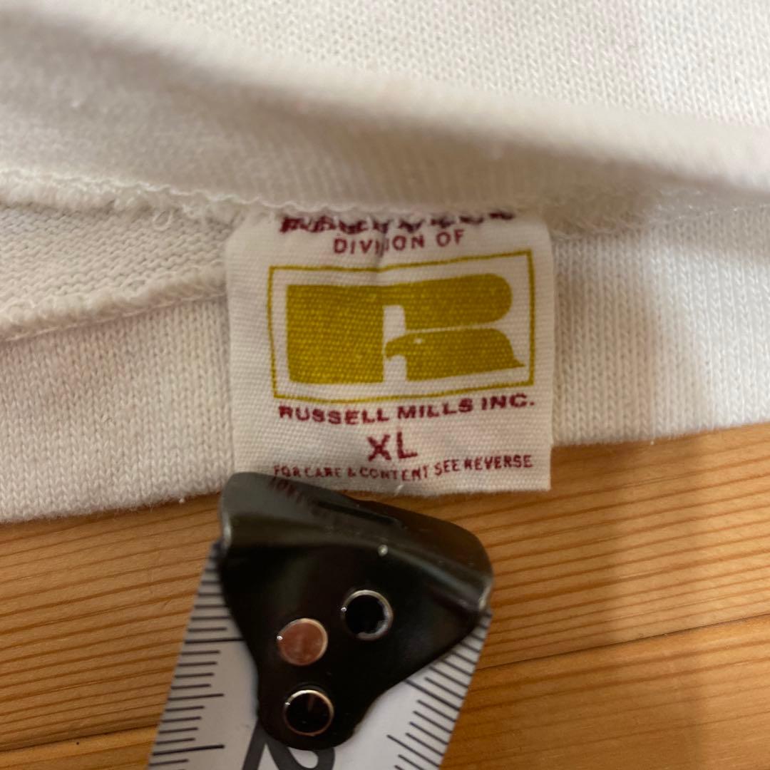 Russell フットボールTシャツ 70s 囲み金タグ　サイズXL 無地白