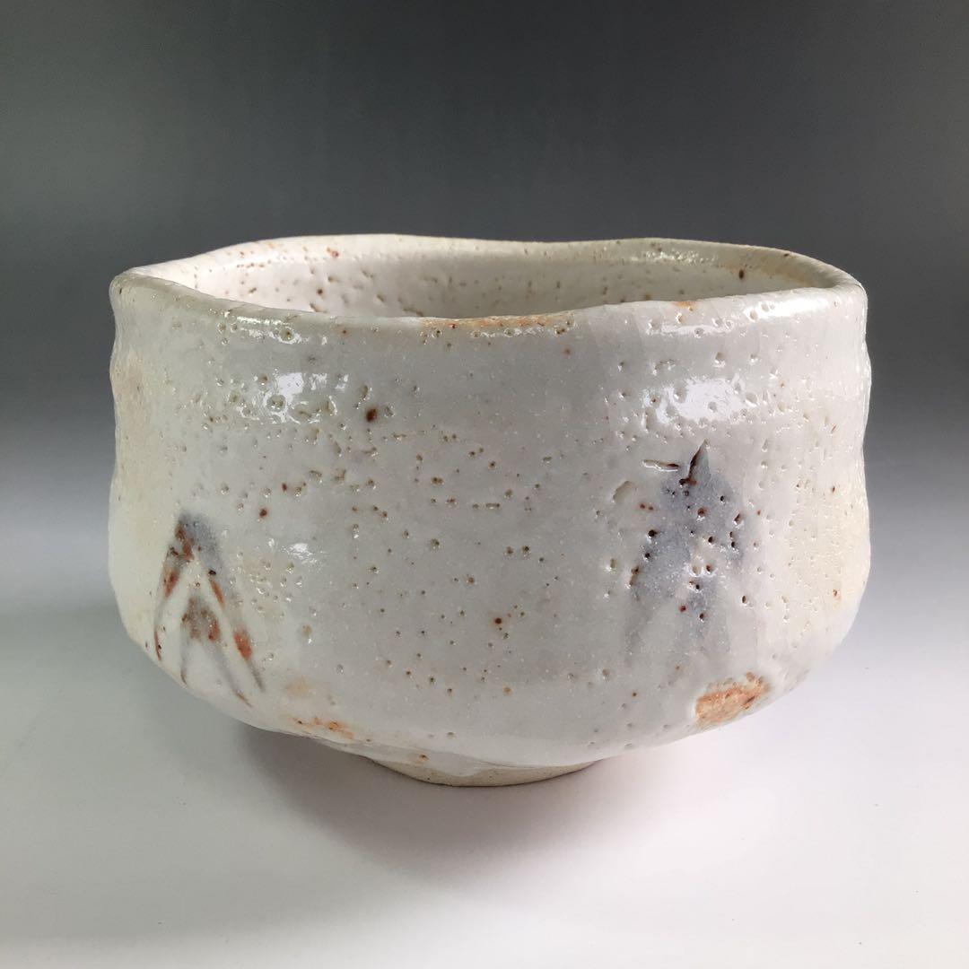 Ｒ５７８　茶碗　『加藤光右衛門造』『鵬雲斎　箱書』『志野茶碗』　共箱　茶道具